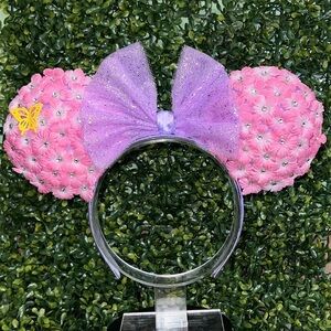 Isabella Encanto pink flower handmade Disney mouse ears